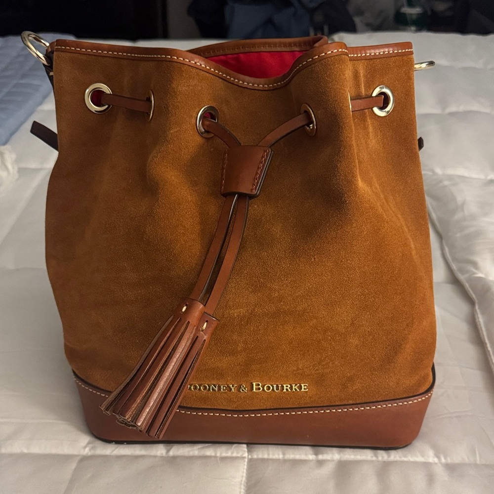 Dooney & Bourke Tan Suede Bucket Bag